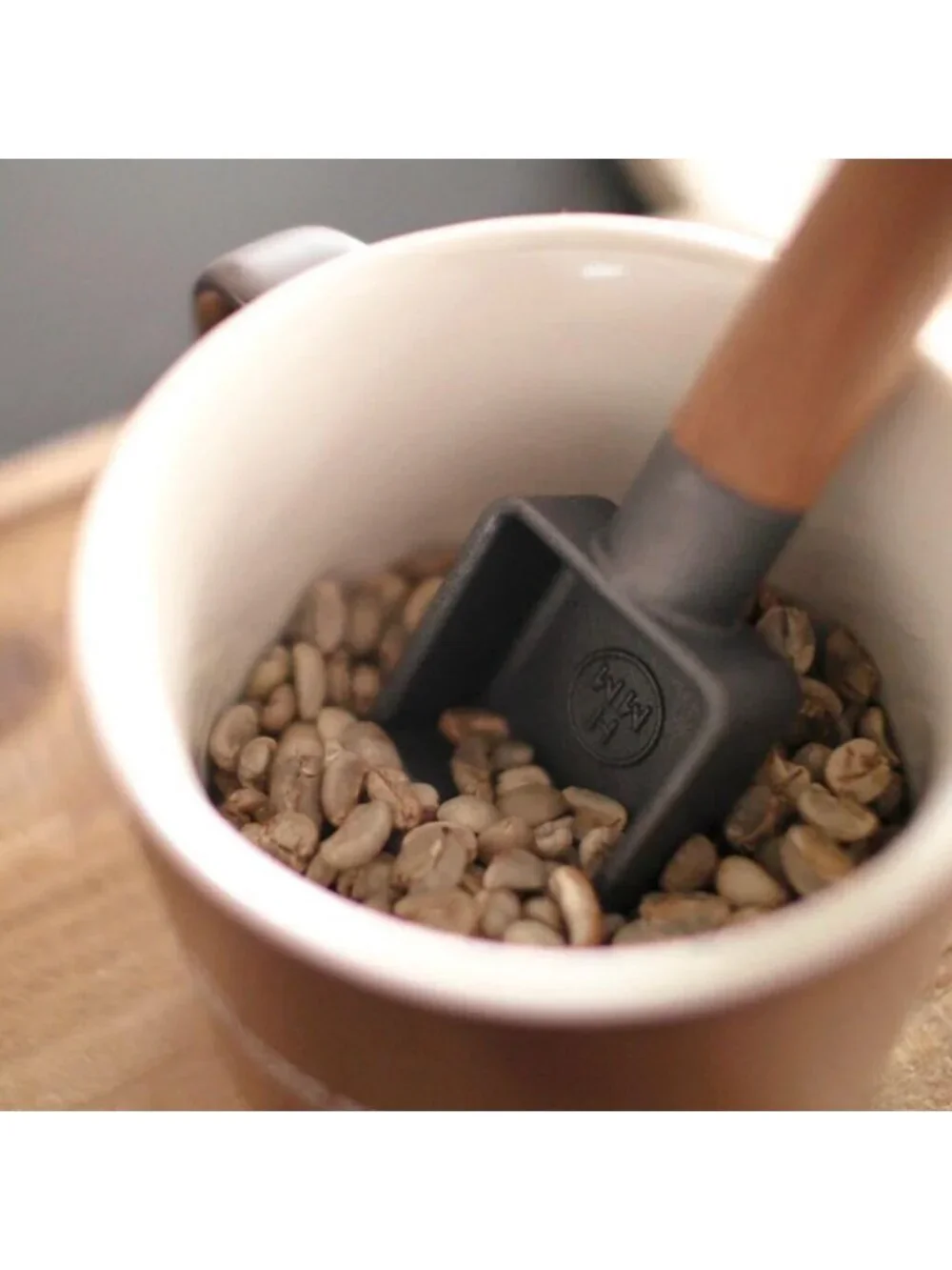 Aesthetic Coffee Scoop with Walnut Handle - Cast Iron Measuring Spoon, Magnetic